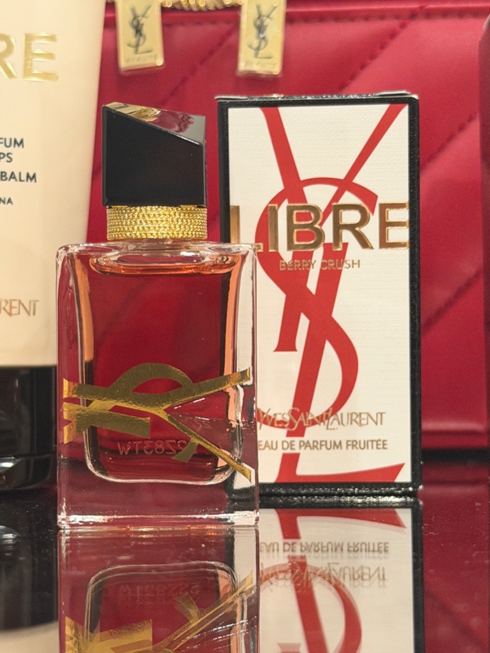 Yves Saint Laurent Beauty Red Quilted Cosmetic Case - Picture 5 of 10